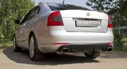 3 499 р. Диффузор заднего бампера RA  Skoda Octavia  A5 (2008-2013) лифтбэк рестайлинг, рестайлинг универсал (Поверхность глянец (под окраску), Неокрашенная)  с доставкой в г. Кемерово. Увеличить фотографию 1