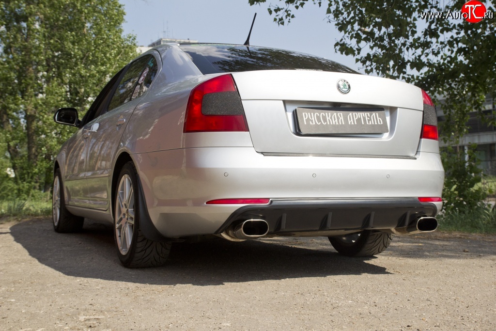 3 499 р. Диффузор заднего бампера RA  Skoda Octavia  A5 (2008-2013) лифтбэк рестайлинг, рестайлинг универсал (Поверхность глянец (под окраску), Неокрашенная)  с доставкой в г. Кемерово