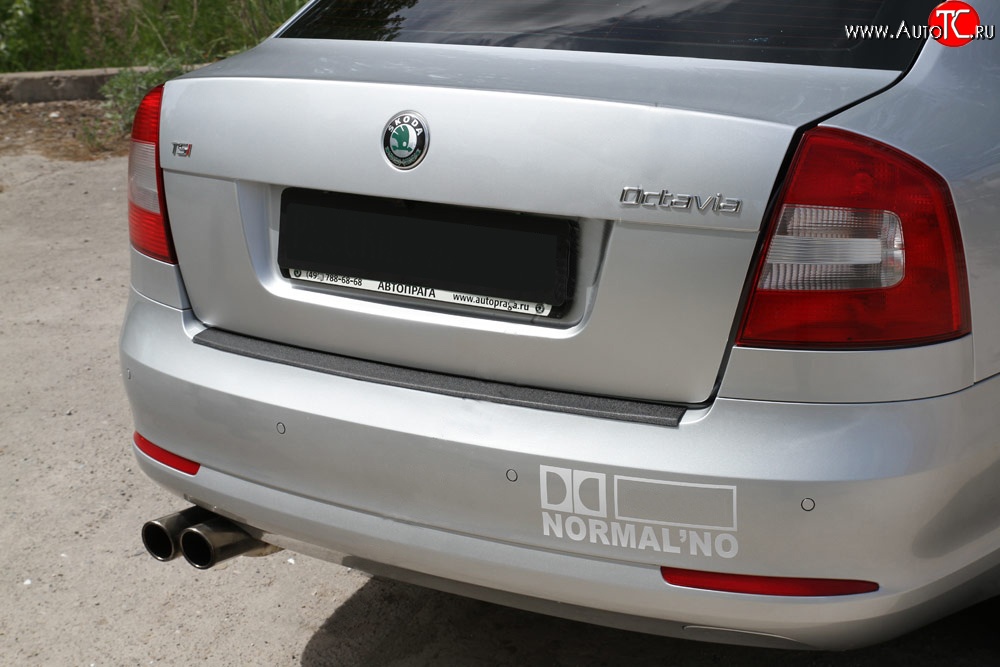 1 489 р. Накладка защитная на задний бампер RA Skoda Octavia A5 рестайлинг универсал (2008-2013)  с доставкой в г. Кемерово