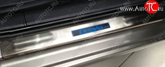 2 599 р. Накладки на порожки автомобиля CT v2 Skoda Octavia A5 дорестайлинг универсал (2004-2008)  с доставкой в г. Кемерово