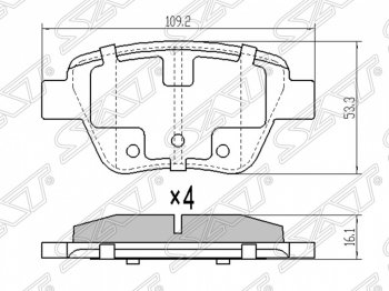 779 р. Колодки тормозные SAT (задние) Skoda Octavia A7 дорестайлинг лифтбэк (2012-2017)  с доставкой в г. Кемерово. Увеличить фотографию 1