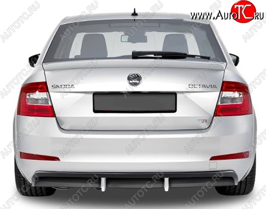 5 999 р. Накладка на задний бампер CT Skoda Octavia A7 дорестайлинг лифтбэк (2012-2017) (Неокрашенная)  с доставкой в г. Кемерово