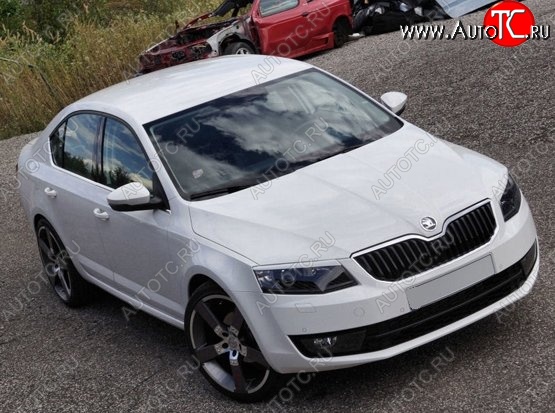 1 199 р. Реснички на фары CT Skoda Octavia A7 дорестайлинг универсал (2012-2017) (Неокрашенные)  с доставкой в г. Кемерово