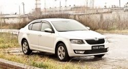 959 р. Реснички на фары RA Skoda Octavia A7 дорестайлинг лифтбэк (2012-2017) (Неокрашенные)  с доставкой в г. Кемерово. Увеличить фотографию 2