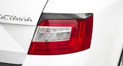 1 059 р. Реснички на фонари RA  Skoda Octavia  A7 (2012-2020) дорестайлинг лифтбэк, рестайлинг лифтбэк (Неокрашенные)  с доставкой в г. Кемерово. Увеличить фотографию 1