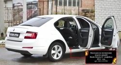 2 499 р. Накладки на порожки автомобиля RA Skoda Octavia A7 дорестайлинг лифтбэк (2012-2017) (Комплект (4 шт.))  с доставкой в г. Кемерово. Увеличить фотографию 3