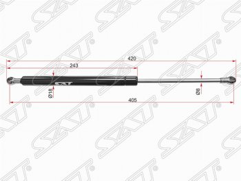 Газовый упор крышки багажника SAT Skoda Octavia  Tour A4 1U5 (1996-2010) универсал дорестайлинг, универсал рестайлинг