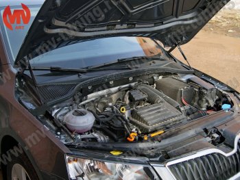 4 099 р. Упор капота MV-Tuning (двойной)  Skoda Octavia  A7 (2012-2020) дорестайлинг лифтбэк, дорестайлинг универсал, рестайлинг лифтбэк, рестайлинг универсал  с доставкой в г. Кемерово. Увеличить фотографию 5