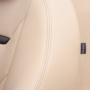 10 299 р. Чехлы для сидений (комплектация Ambition без подлокот-ка) Lord Autofashion Турин 2 (экокожа)  Skoda Octavia  A7 (2012-2020) дорестайлинг лифтбэк, дорестайлинг универсал, рестайлинг лифтбэк, рестайлинг универсал (Бежевый/Бежевый/Чёрный/Бежевый)  с доставкой в г. Кемерово. Увеличить фотографию 6