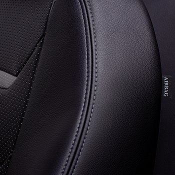 12 499 р. Чехлы для сидений (комплектация Ambition без подлокот-ка) Lord Autofashion Турин 2 (экокожа)  Skoda Octavia  A7 (2012-2020) дорестайлинг лифтбэк, дорестайлинг универсал, рестайлинг лифтбэк, рестайлинг универсал (Серый/Серый/Чёрный/Чёрный)  с доставкой в г. Кемерово. Увеличить фотографию 4
