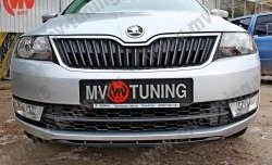 1 899 р. Накладка на передний бампер Sport Skoda Rapid NH3 дорестайлинг лифтбэк (2012-2017) (Текстурный пластик, Неокрашенная)  с доставкой в г. Кемерово. Увеличить фотографию 2