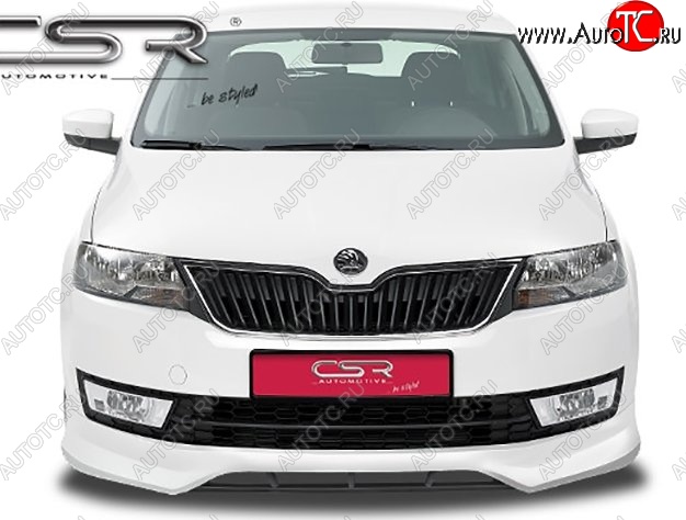 5 999 р. Накладка на передний бампер CSR style Skoda Rapid NH1 хэтчбэк дорестайлинг (2012-2017) (Неокрашенная)  с доставкой в г. Кемерово