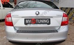 1 199 р. Накладка защитная на задний бампер Style Skoda Rapid NH3 дорестайлинг лифтбэк (2012-2017) (Глянец)  с доставкой в г. Кемерово. Увеличить фотографию 2