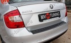 1 199 р. Накладка защитная на задний бампер Style Skoda Rapid NH3 дорестайлинг лифтбэк (2012-2017) (Глянец)  с доставкой в г. Кемерово. Увеличить фотографию 3