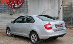 1 199 р. Накладка защитная на задний бампер Style Skoda Rapid NH3 дорестайлинг лифтбэк (2012-2017) (Глянец)  с доставкой в г. Кемерово. Увеличить фотографию 4