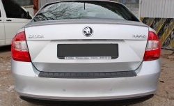 1 199 р. Накладка защитная на задний бампер Style Skoda Rapid NH3 дорестайлинг лифтбэк (2012-2017) (Глянец)  с доставкой в г. Кемерово. Увеличить фотографию 8