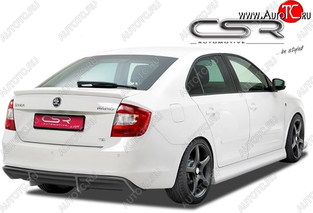 5 999 р. Накладка на задний бампер CSR style Skoda Rapid NH3 дорестайлинг лифтбэк (2012-2017) (Неокрашенная)  с доставкой в г. Кемерово