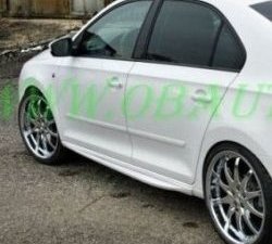 6 249 р. Пороги накладки CT Skoda Rapid NH1 хэтчбэк дорестайлинг (2012-2017) (Неокрашенные)  с доставкой в г. Кемерово. Увеличить фотографию 3