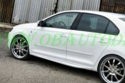 6 249 р. Пороги накладки CT Skoda Rapid NH1 хэтчбэк дорестайлинг (2012-2017) (Неокрашенные)  с доставкой в г. Кемерово. Увеличить фотографию 4