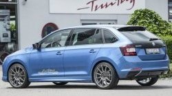 9 649 р. Пороги накладки R-Style Skoda Rapid NH3 дорестайлинг лифтбэк (2012-2017) (Неокрашенные)  с доставкой в г. Кемерово. Увеличить фотографию 3