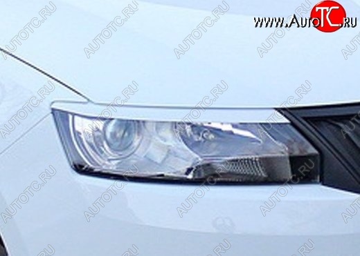 1 149 р. Реснички на фары Tuning-Sport v1 (короткие)  Skoda Rapid ( NH3,  NH1) (2012-2017) дорестайлинг лифтбэк, хэтчбэк дорестайлинг (Неокрашенные)  с доставкой в г. Кемерово