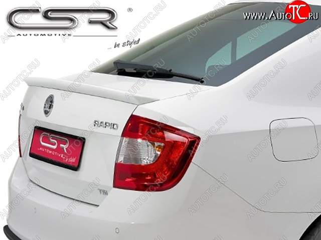 4 999 р. Лип спойлер CSR Style Skoda Rapid NH3 дорестайлинг лифтбэк (2012-2017) (Неокрашенный)  с доставкой в г. Кемерово