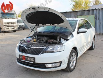 2 969 р. Упор капота MV-Tuning (одинарный)  Skoda Rapid ( NH3,  NH1) (2012-2017) дорестайлинг лифтбэк, хэтчбэк дорестайлинг  с доставкой в г. Кемерово. Увеличить фотографию 4