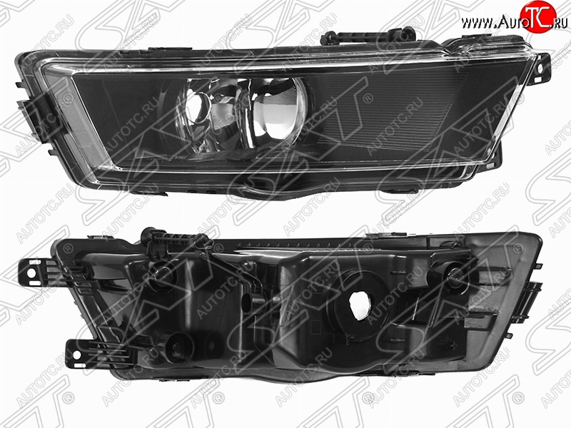 1 599 р. Правая противотуманная фара (чёрная) SAT Skoda Rapid NH3 дорестайлинг лифтбэк (2012-2017)  с доставкой в г. Кемерово