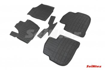 2 169 р. Износостойкие коврики в салон Seintex (средние бортики)  Skoda Rapid ( NH3,  NH1) (2012-2020) дорестайлинг лифтбэк, хэтчбэк дорестайлинг, хэтчбэк рестайлинг, рестайлинг лифтбэк  с доставкой в г. Кемерово. Увеличить фотографию 2
