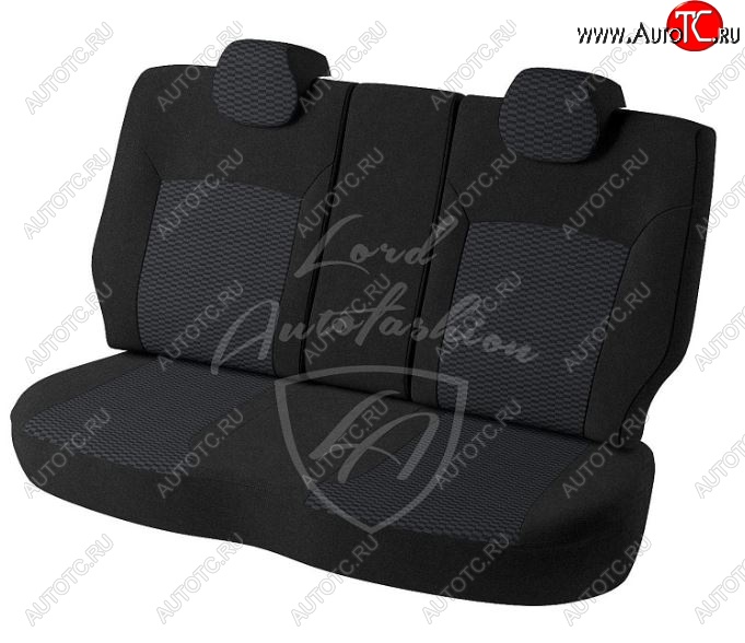 5 949 р. Чехлы для сидений (Active) Lord Autofashion Дублин (жаккард, цельная спинка) Skoda Rapid NH3 дорестайлинг лифтбэк (2012-2017) (Черный, вставка Прямоугольник черный)  с доставкой в г. Кемерово