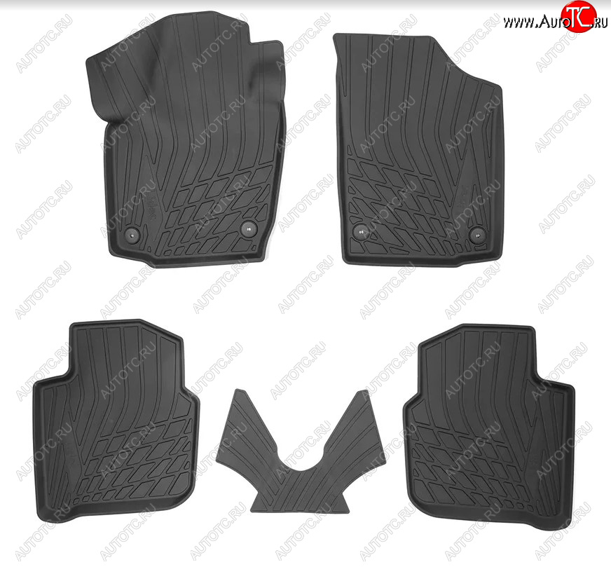 2 499 р. Коврики салона Norplast 3D Skoda Rapid NH3 дорестайлинг лифтбэк (2012-2017) (Цвет: черный)  с доставкой в г. Кемерово