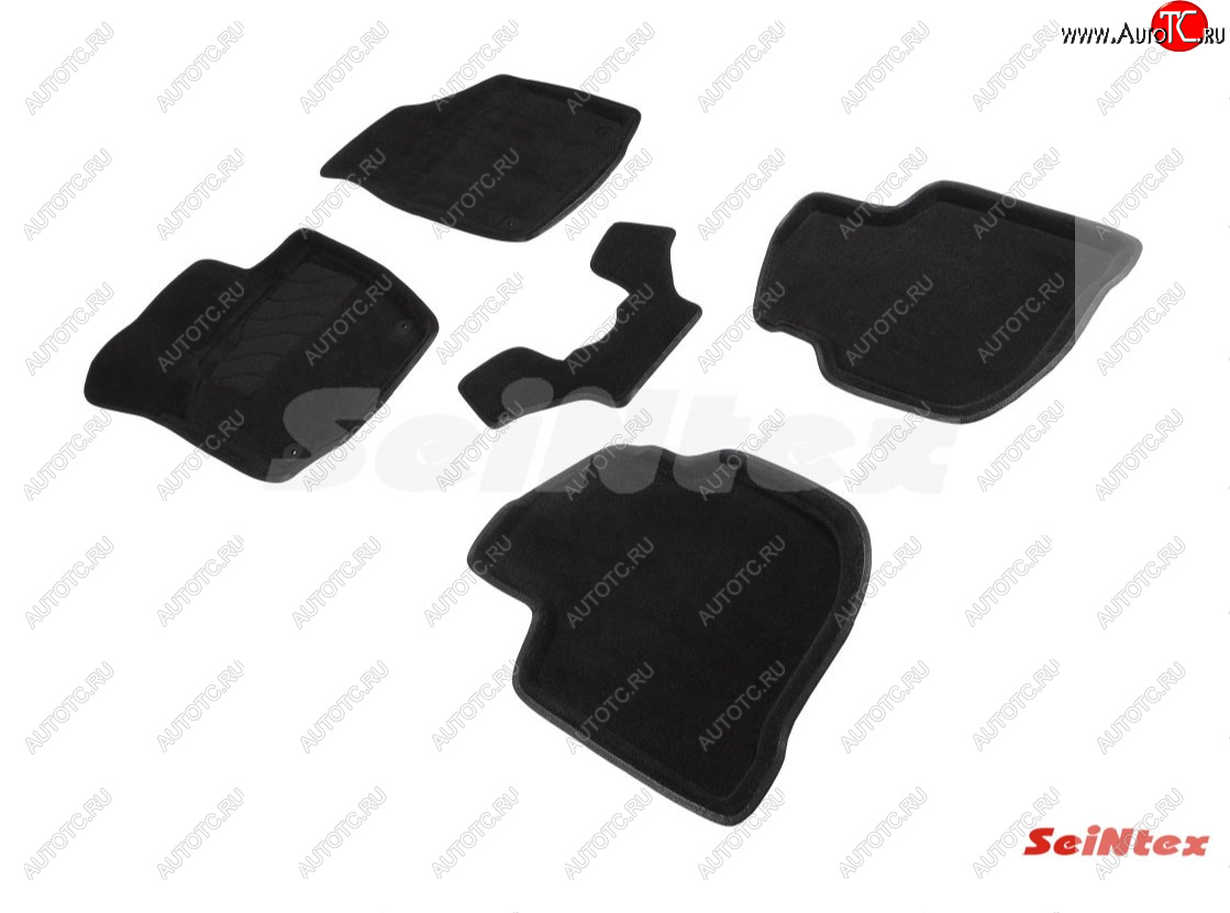 4 999 р. Коврики в салон SEINTEX 3D ВОРС (комплект)  Skoda Rapid ( NH3,  NH1) (2012-2017) дорестайлинг лифтбэк, хэтчбэк дорестайлинг (Цвет: черный)  с доставкой в г. Кемерово