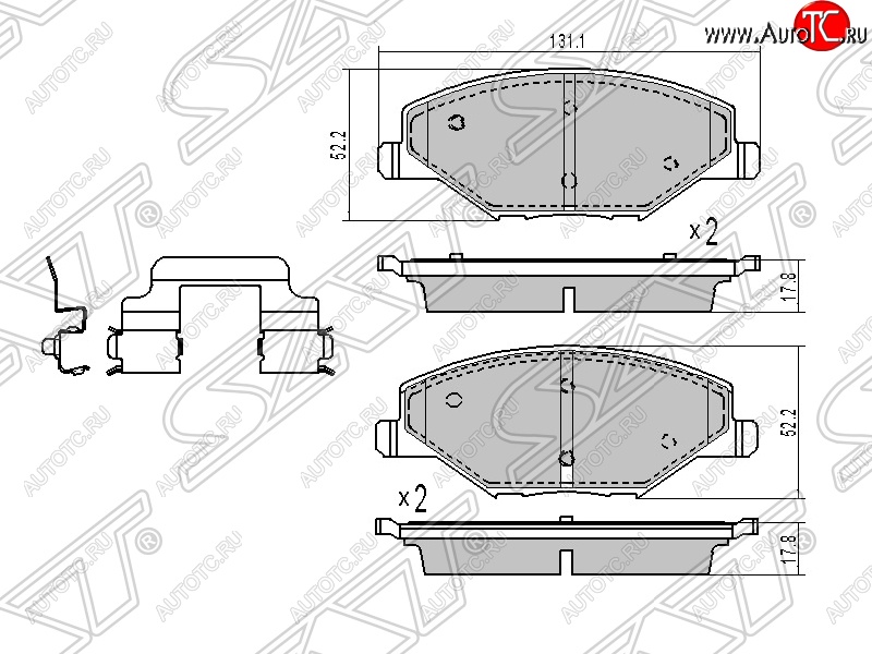 1 089 р. Колодки тормозные SAT (передние)  Skoda Rapid ( NH3,  NH1) (2012-2017), Volkswagen Polo  5 (2009-2020)  с доставкой в г. Кемерово