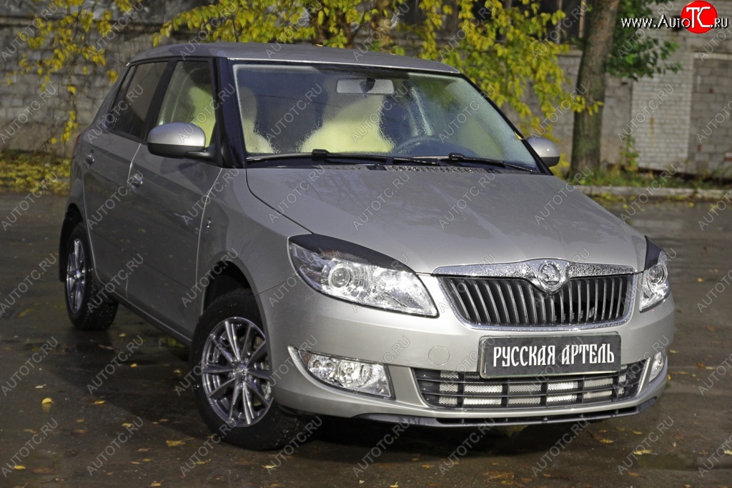 1 269 р. Реснички на фары RA  Skoda Roomster  5J (2006-2010) дорестайлинг (Неокрашенные)  с доставкой в г. Кемерово