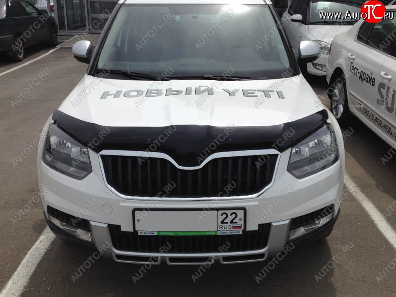 4 599 р. Дефлектор капота SIM Skoda Yeti (2013-2018)  с доставкой в г. Кемерово