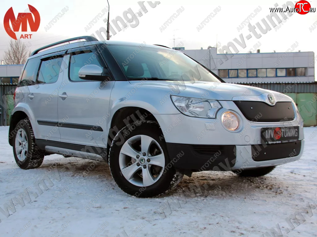 5 399 р. Зимние заглушки (шагрень, верхняя и нижняя) MV-Tuning  Skoda Yeti (2009-2013) (Текстурная поверхность)  с доставкой в г. Кемерово