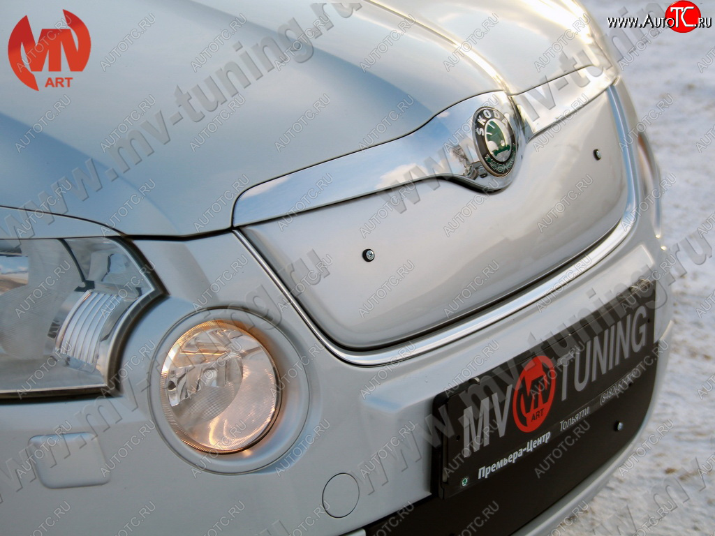 2 699 р. Зимняя заглушка решётки радиатора MV-Tuning (верхняя)  Skoda Yeti (2009-2013) (Глянец под покраску, Неокрашенная)  с доставкой в г. Кемерово