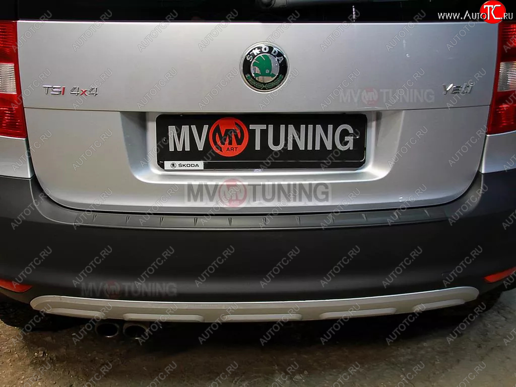 1 379 р. Защитная накладка на задний бампер MV-Tuning  Skoda Yeti (2009-2013) (Текстурная поверхность)  с доставкой в г. Кемерово