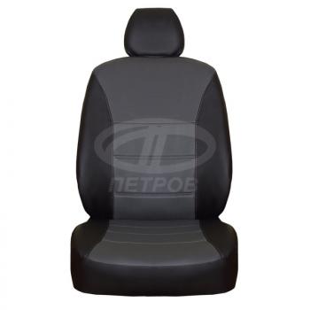 5 749 р. Чехлы на сиденья ПЕТРОВ Орегон (экокожа) Skoda Yeti (2009-2013) (черный/серый)  с доставкой в г. Кемерово. Увеличить фотографию 2