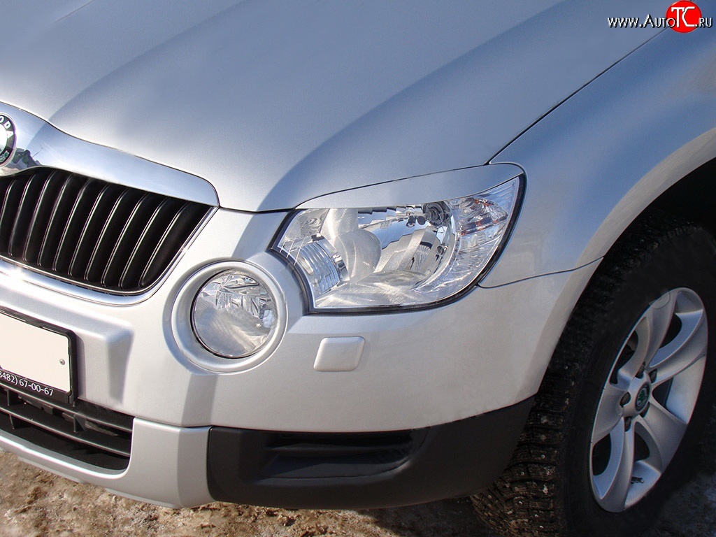 1 149 р. Реснички Sport v2 на фары  Skoda Yeti (2009-2013) (Неокрашенные)  с доставкой в г. Кемерово
