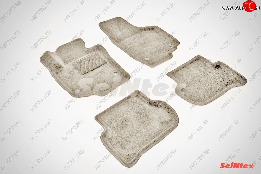 7 649 р. Износостойкие коврики в салон SeiNtex Premium 3D 4 шт. (ворсовые, бежевые)  Skoda Yeti (2009-2013)  с доставкой в г. Кемерово