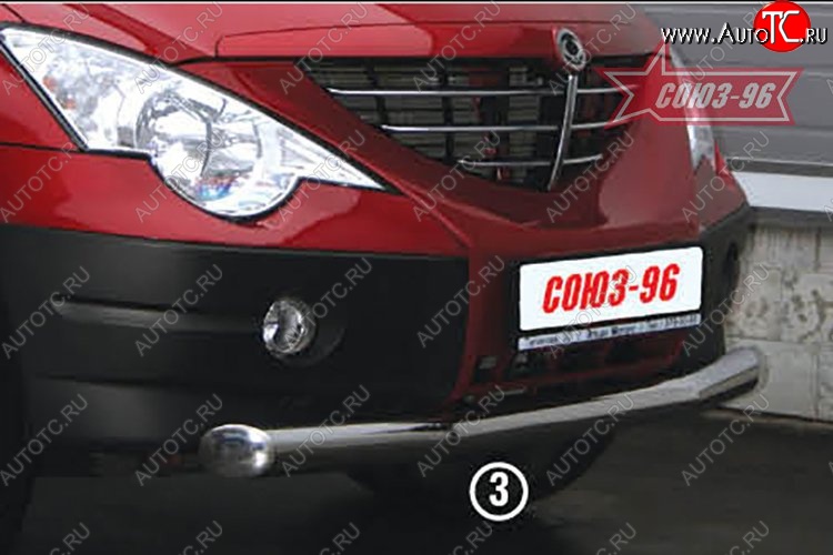 11 924 р. Защита переднего бампера одинарная Souz-96 (d76) SSANGYONG Actyon Sport (2006-2011)  с доставкой в г. Кемерово
