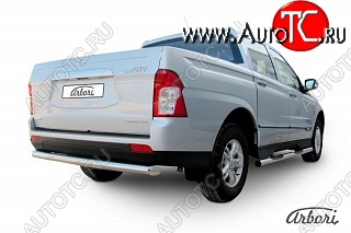 9 809 р. Защита заднего бампера Arbori SSANGYONG Actyon Sport (2012-2025)  с доставкой в г. Кемерово