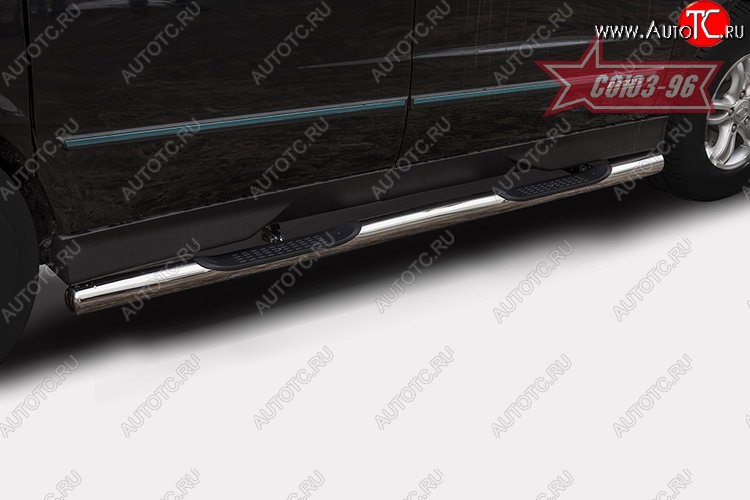 17 639 р. Защита порогов с проступью Souz-96 (d76)  SSANGYONG Actyon Sport (2012-2025)  с доставкой в г. Кемерово