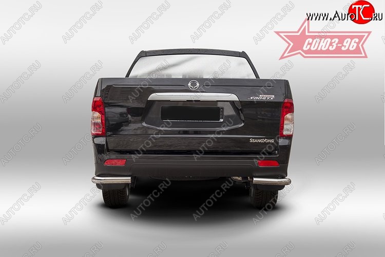 8 774 р. Защита заднего бампера из боковых уголков Souz-96 (d60) SSANGYONG Actyon Sport (2012-2025)  с доставкой в г. Кемерово