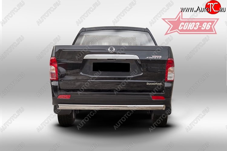 15 389 р. Защита заднего бампера из овальной трубы Souz-96 (d75х42)  SSANGYONG Actyon Sport (2012-2025)  с доставкой в г. Кемерово