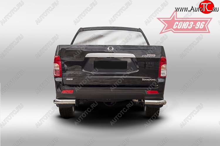 10 619 р. Защита заднего бампера из боковых уголков Souz-96 (d76)  SSANGYONG Actyon Sport (2012-2025)  с доставкой в г. Кемерово