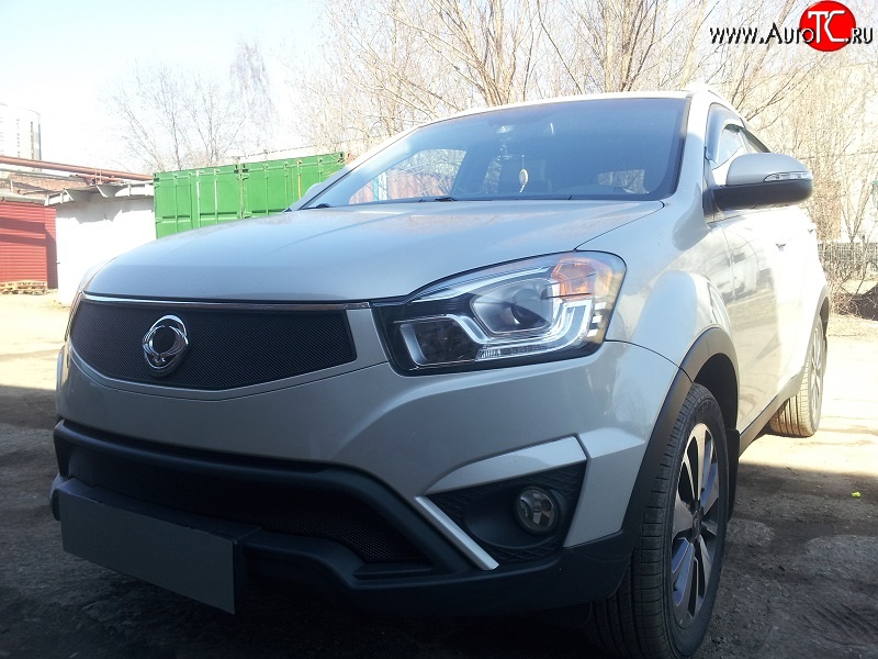 2 099 р. Нижняя сетка на бампер Russtal (черная) SSANGYONG Actyon рестайлинг (2013-2021)  с доставкой в г. Кемерово