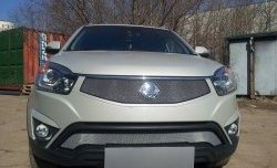 1 539 р. Нижняя сетка на бампер Russtal (хром)  SSANGYONG Actyon (2013-2021) рестайлинг  с доставкой в г. Кемерово. Увеличить фотографию 1