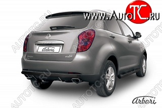 5 399 р. Защита заднего бампера Arbori (1 труба d57, черная) SSANGYONG Actyon дорестайлинг (2010-2013)  с доставкой в г. Кемерово